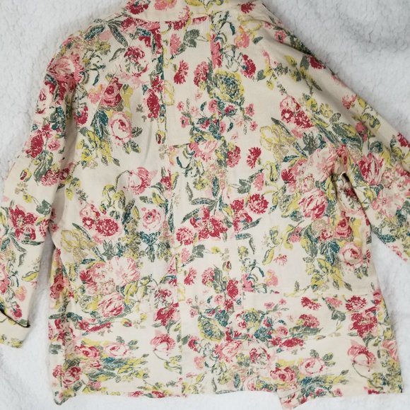 Vintage Norm Thompson Floral Blazer or Jacket - Made in India - XL - Picture 3 of 11